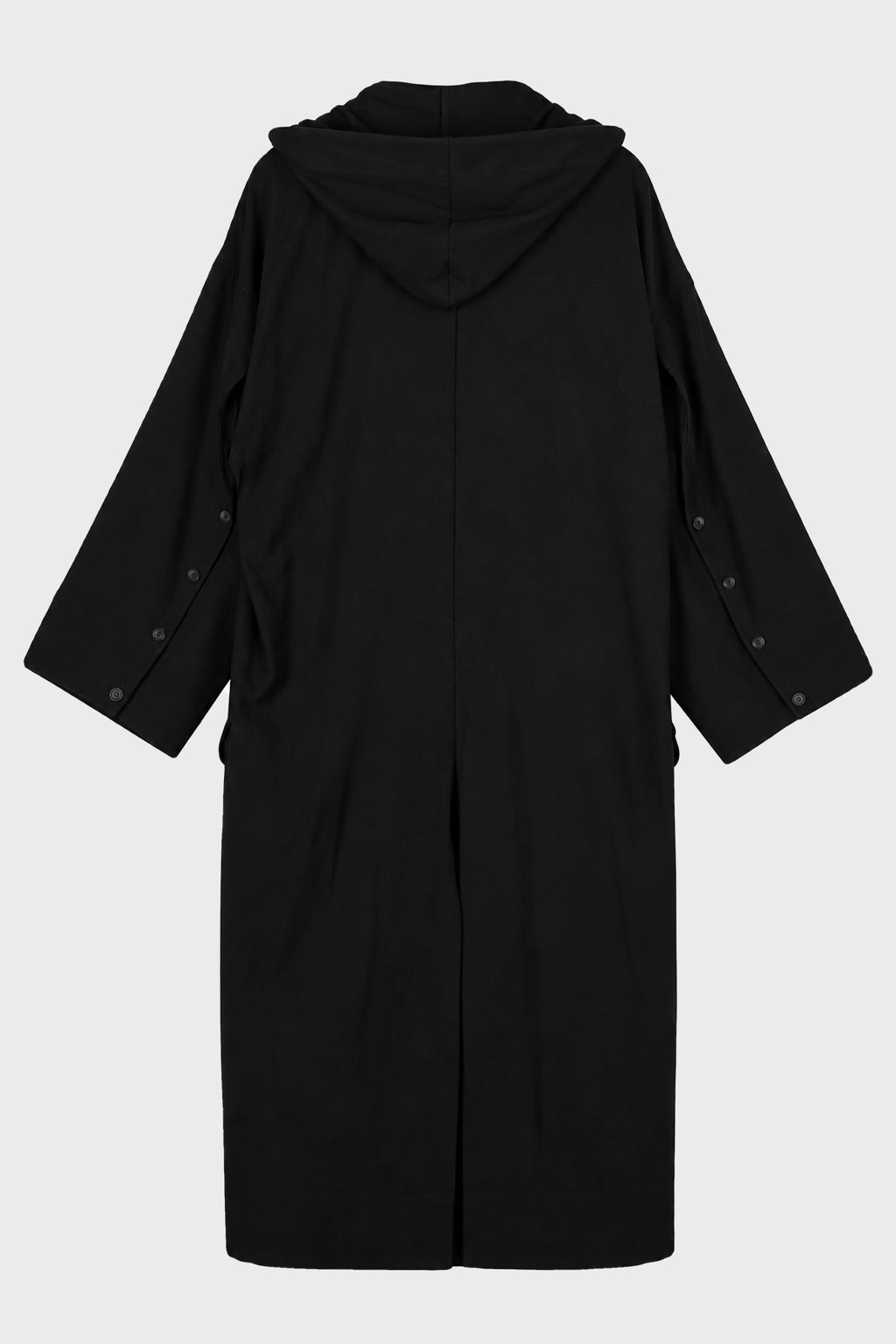 HOODED O SLEEVE COAT BLACK
