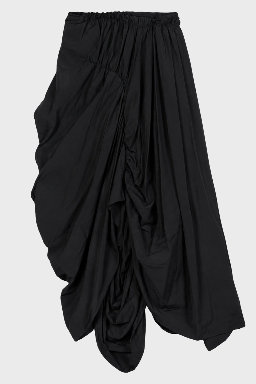 PANELED GATHER SKIRT BLACK