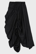 PANELED GATHER SKIRT BLACK