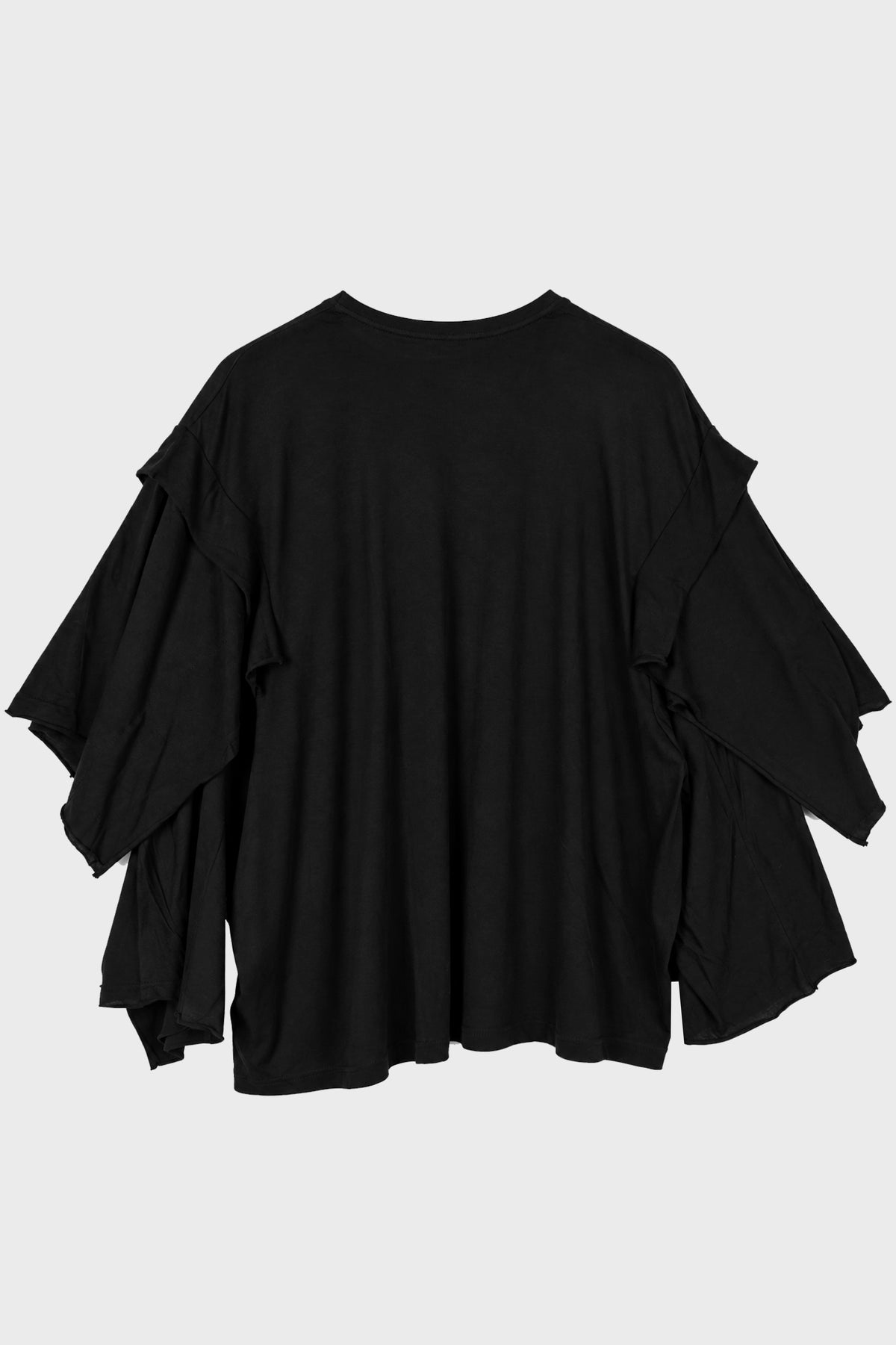 DRAPED LONG SLV T BLACK