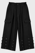 HEM BUTTON PANTS BLACK