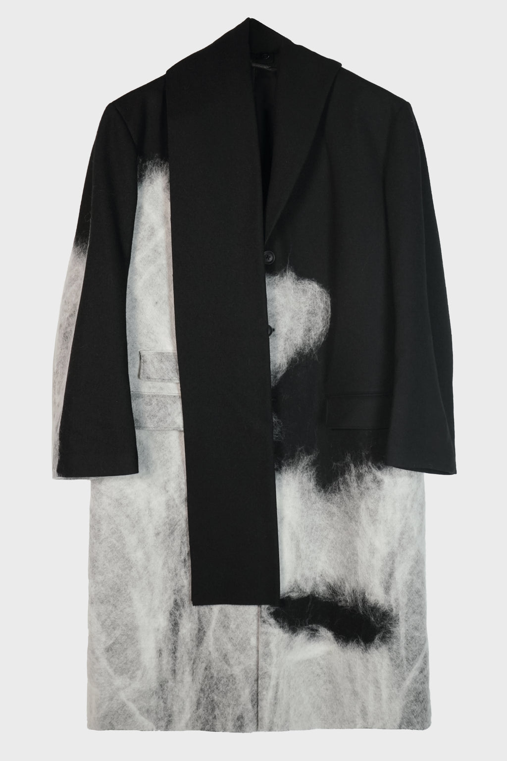 SCARF PEACKED JACKET BLACK X WHITE