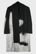 SCARF PEACKED JACKET BLACK X WHITE