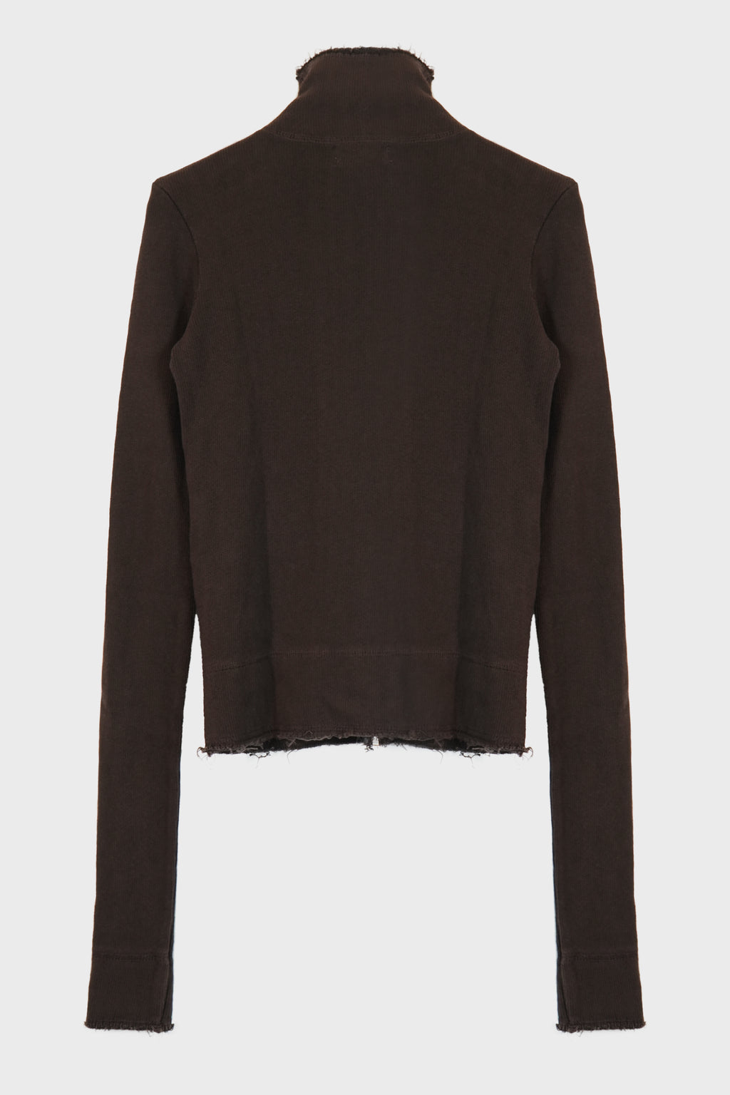 KNIT ZIPUP CARDIGAN BROWN