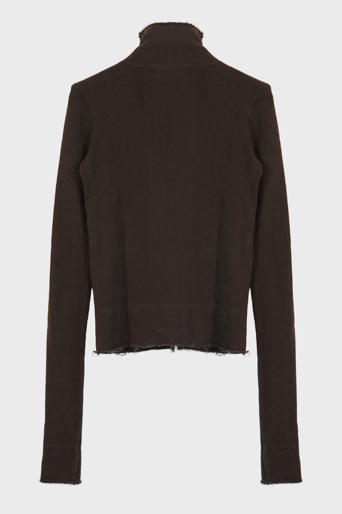 KNIT ZIPUP CARDIGAN BROWN