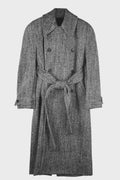 STRUCTURED RAGLAN COAT BLACK WHITE