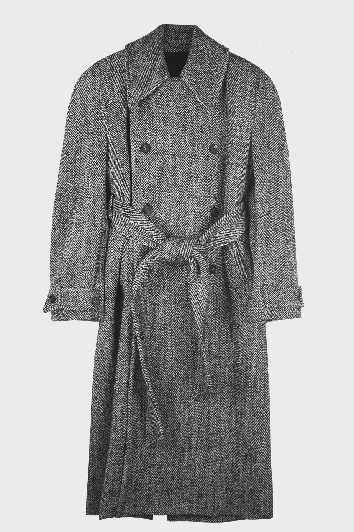 STRUCTURED RAGLAN COAT BLACK WHITE