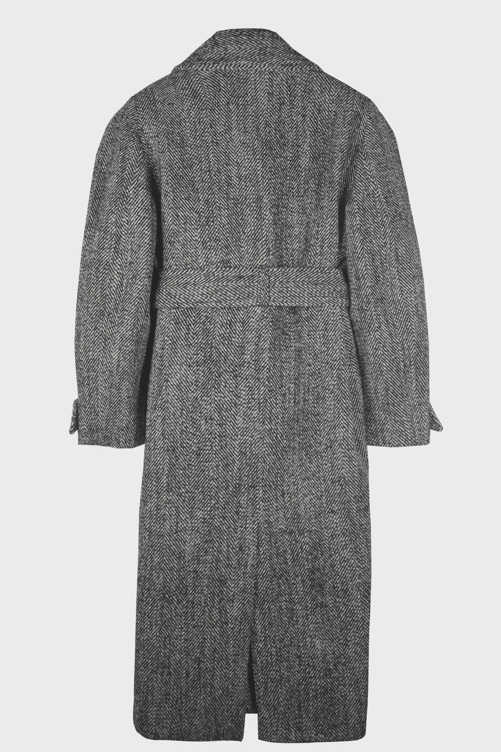 STRUCTURED RAGLAN COAT BLACK WHITE