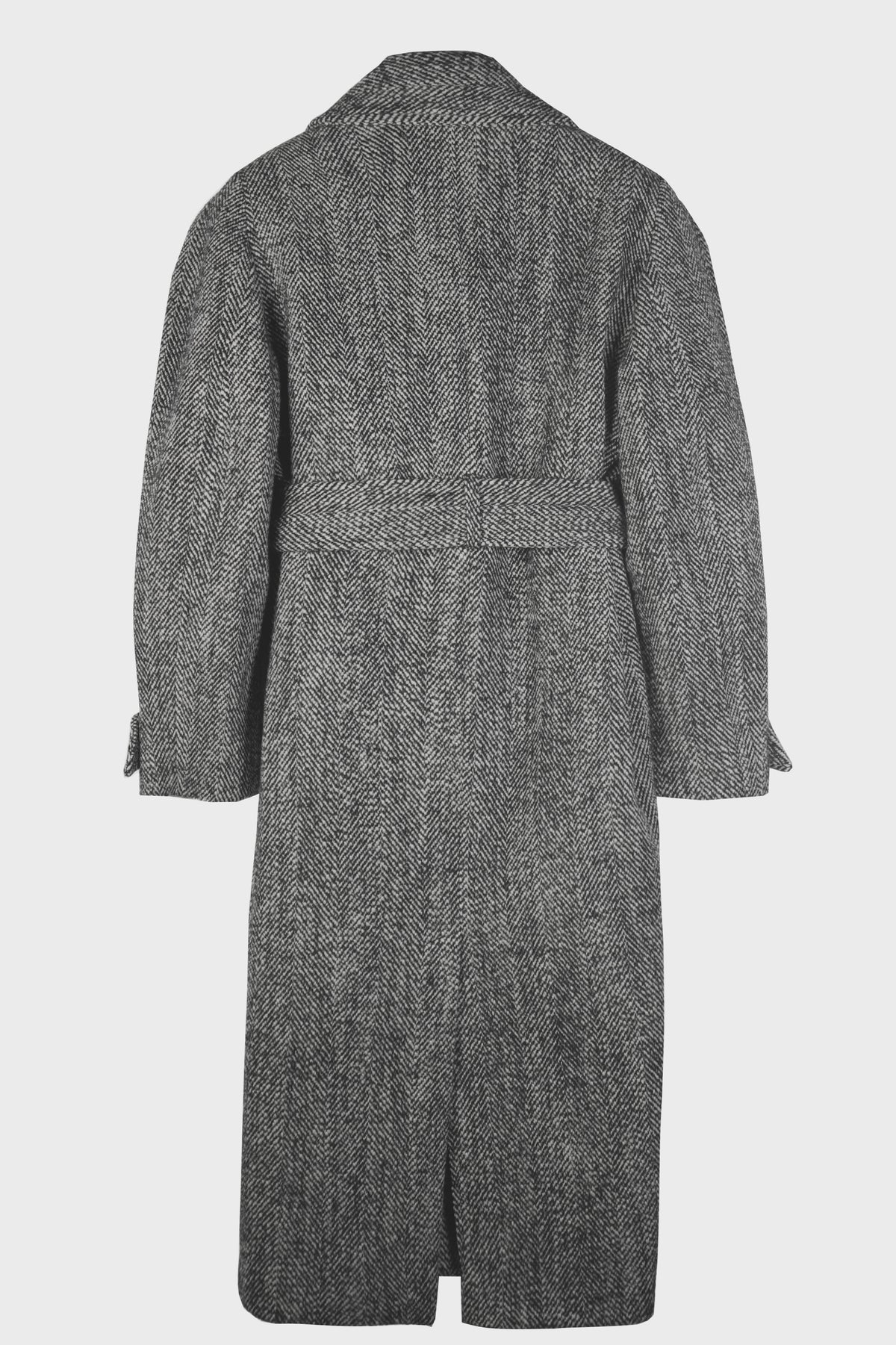 STRUCTURED RAGLAN COAT BLACK WHITE