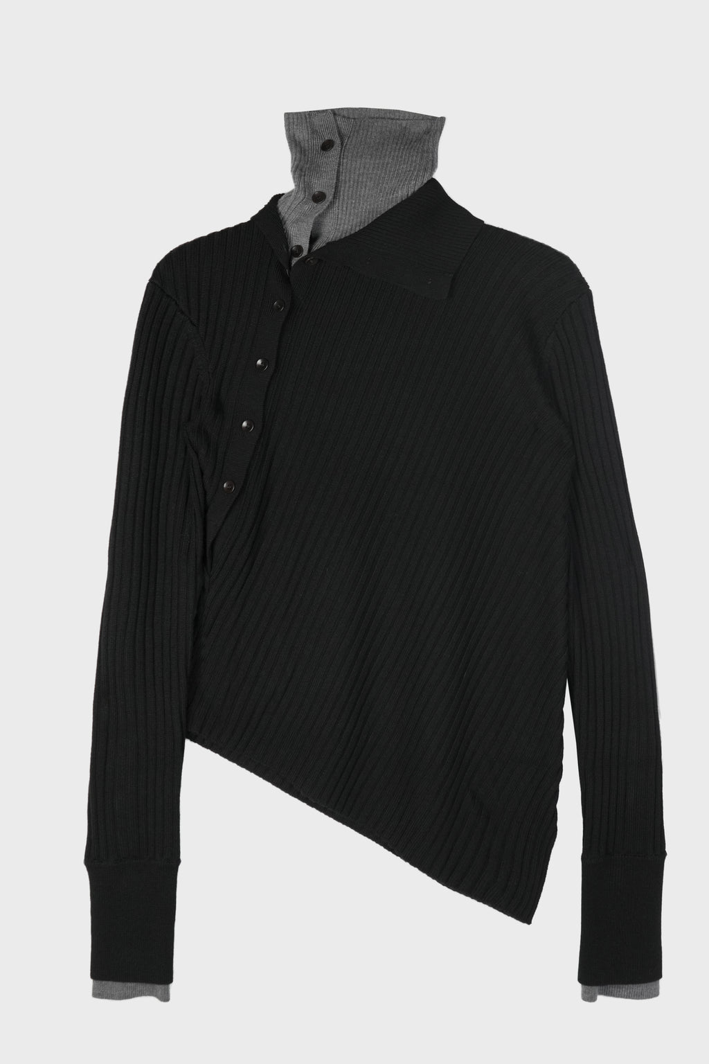 ASYMETRICAL TURTLE NECK BLACK