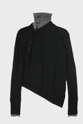 ASYMETRICAL TURTLE NECK BLACK