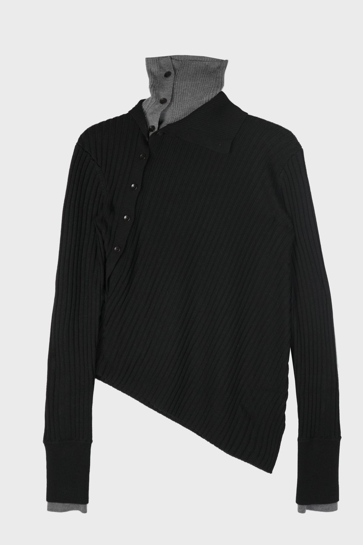 ASYMETRICAL TURTLE NECK BLACK
