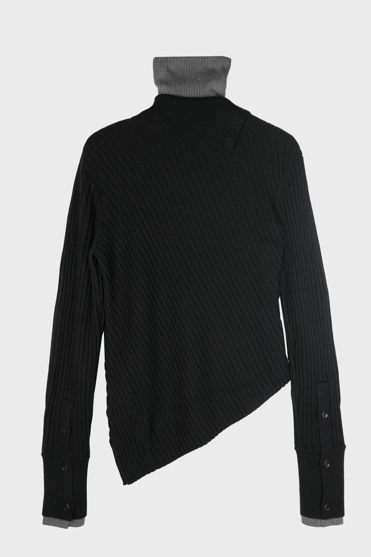 ASYMETRICAL TURTLE NECK BLACK