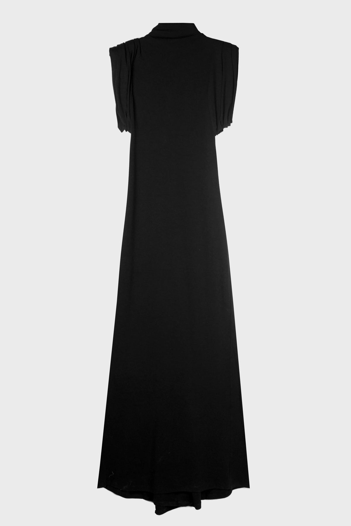 DRAPED SLEEVELESS GOWN BLACK