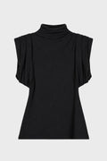 DRAPED SLEEVELESS TOP BLACK