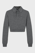 KNIT POLO HEATHER GREY