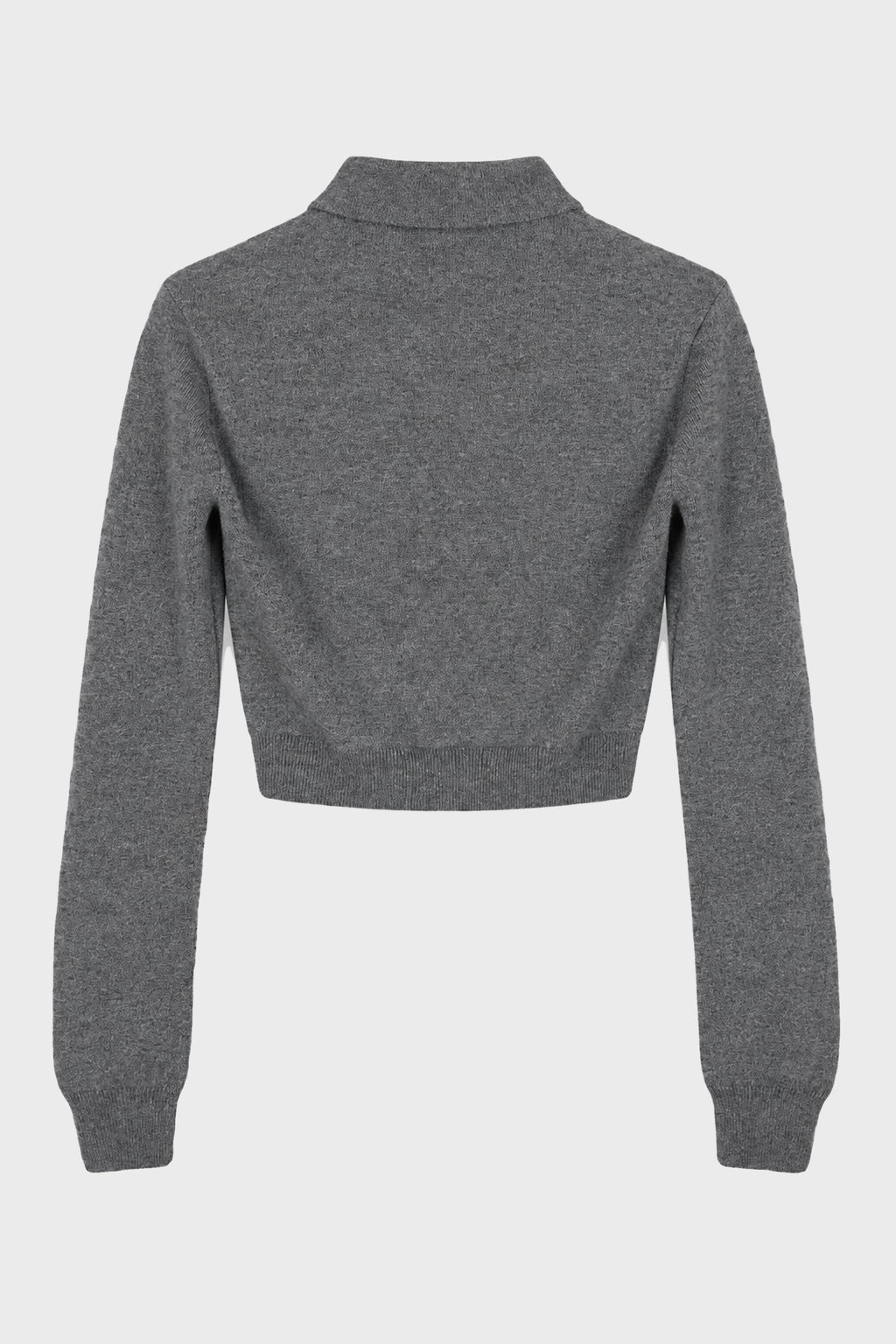 KNIT POLO HEATHER GREY