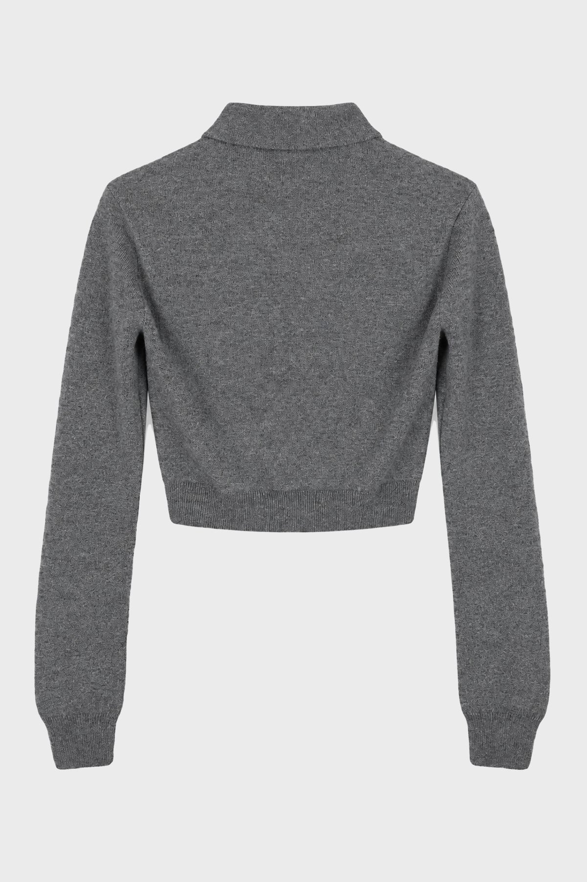 KNIT POLO HEATHER GREY