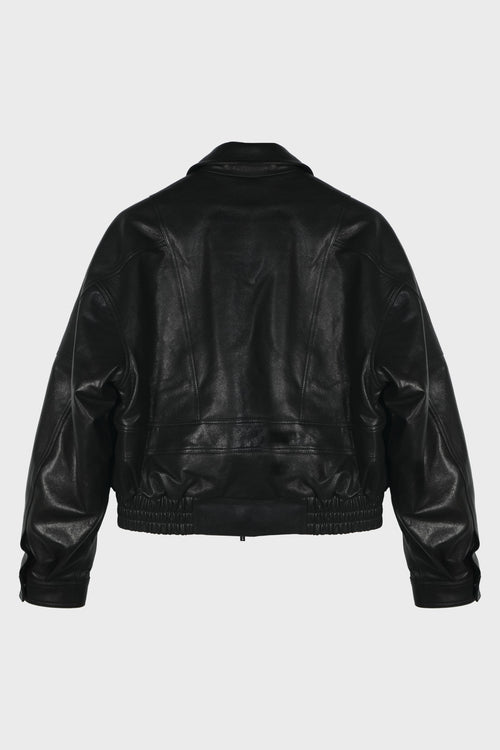 BIKER LEATHER JACKET BLACK
