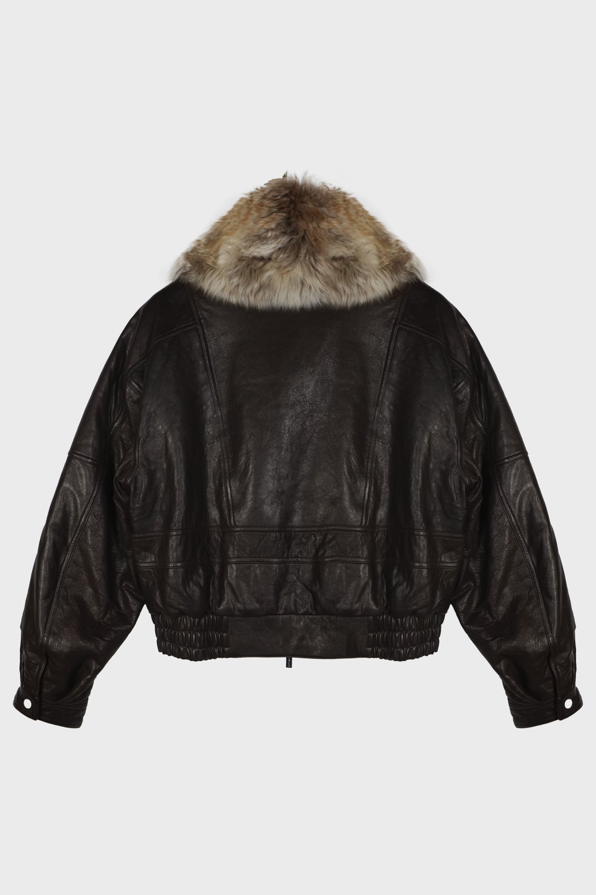 SHEARLINGCOLLAR BIKER LEATHER JACKET RED BROWN
