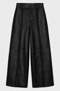 FRONT CENTER PANEL LEATHER TROUSERS