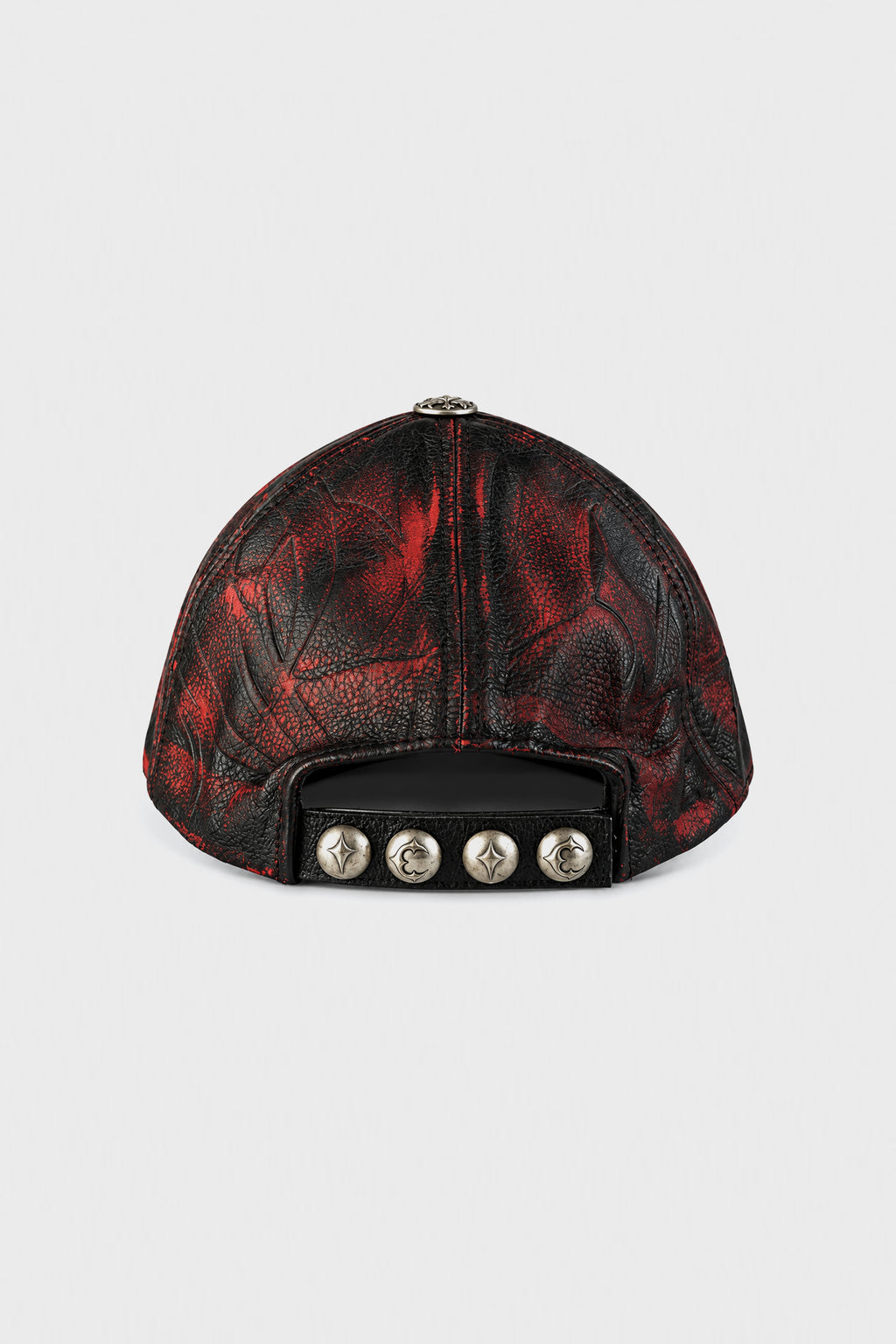 TC LEATHER CHOPPER CAP RED