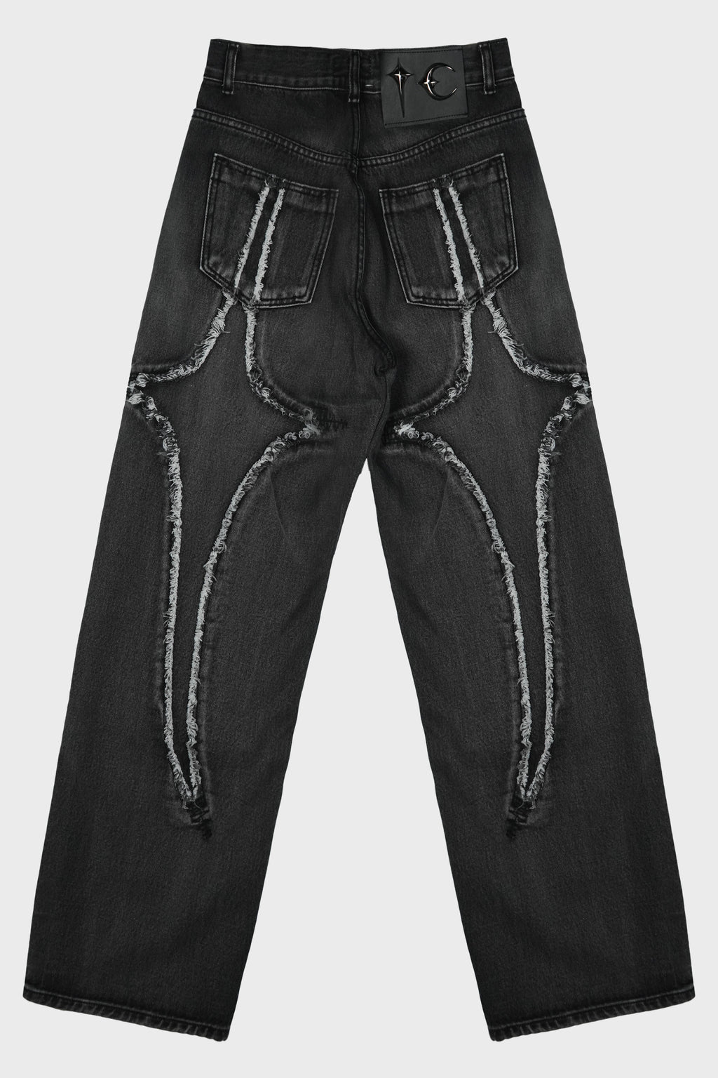 TRIBAL DENIM PANTS BLACK