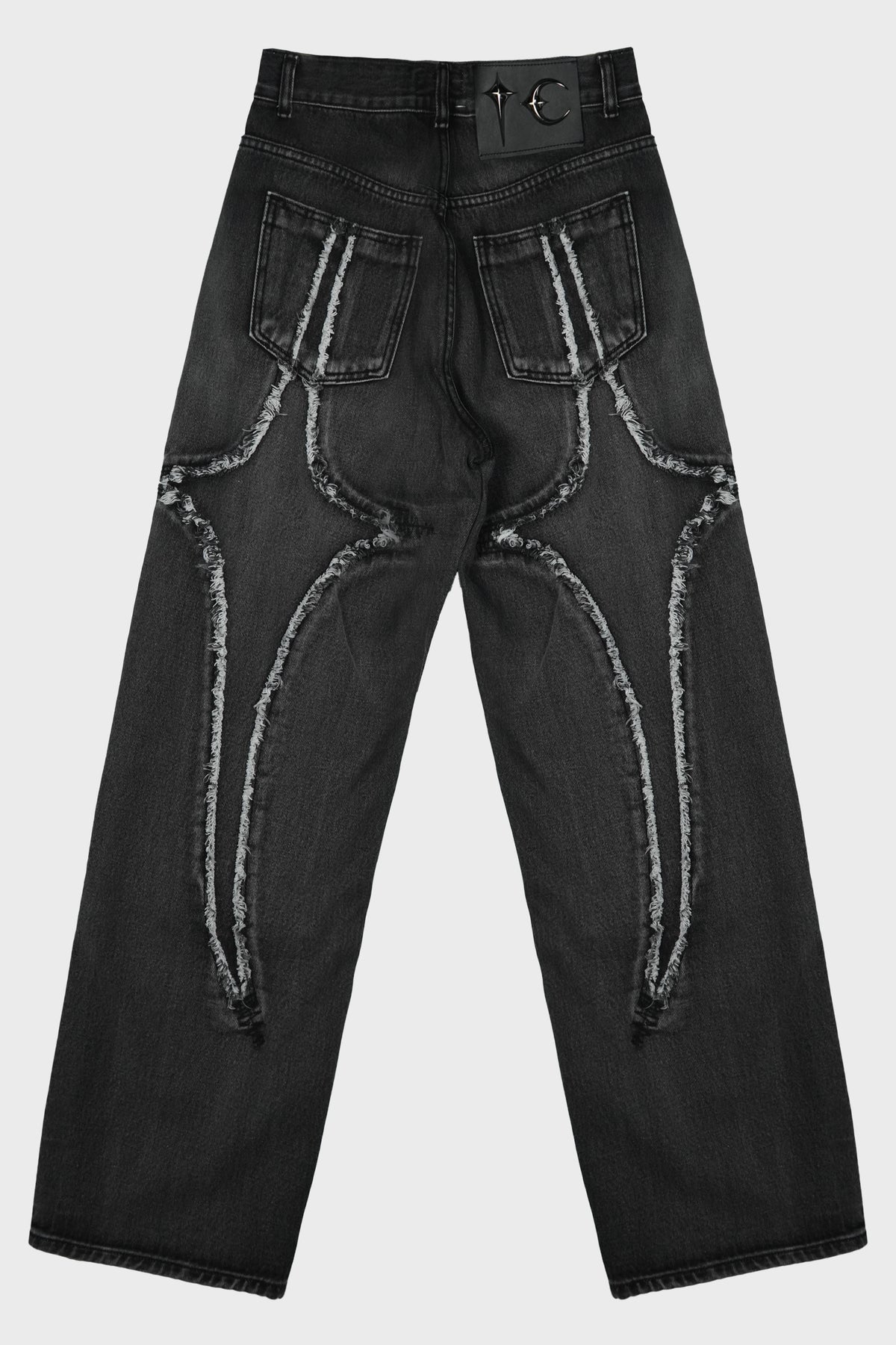 TRIBAL DENIM PANTS BLACK