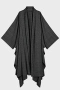 FULL-LENGTH FABRIC COAT WITH BELT BLACK