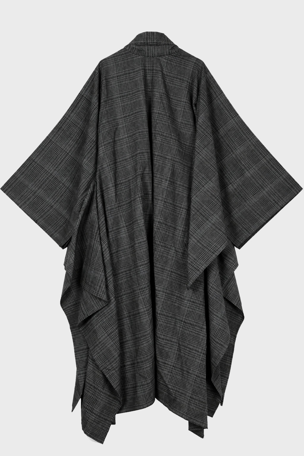 FULL-LENGTH FABRIC COAT WITH BELT BLACK