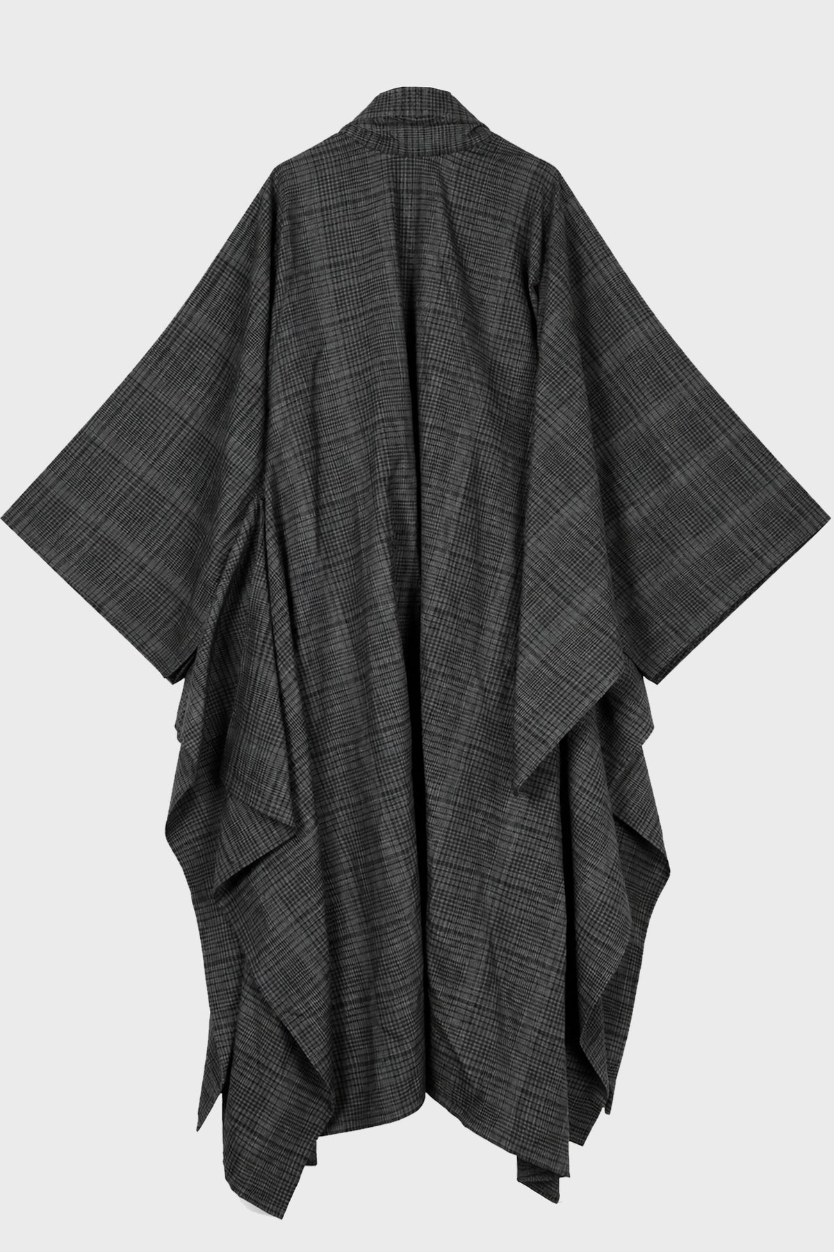 FULL-LENGTH FABRIC COAT WITH BELT BLACK