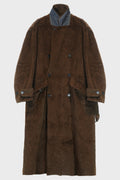 FAUX FUR DECONSTRUCTED COAT EBONY