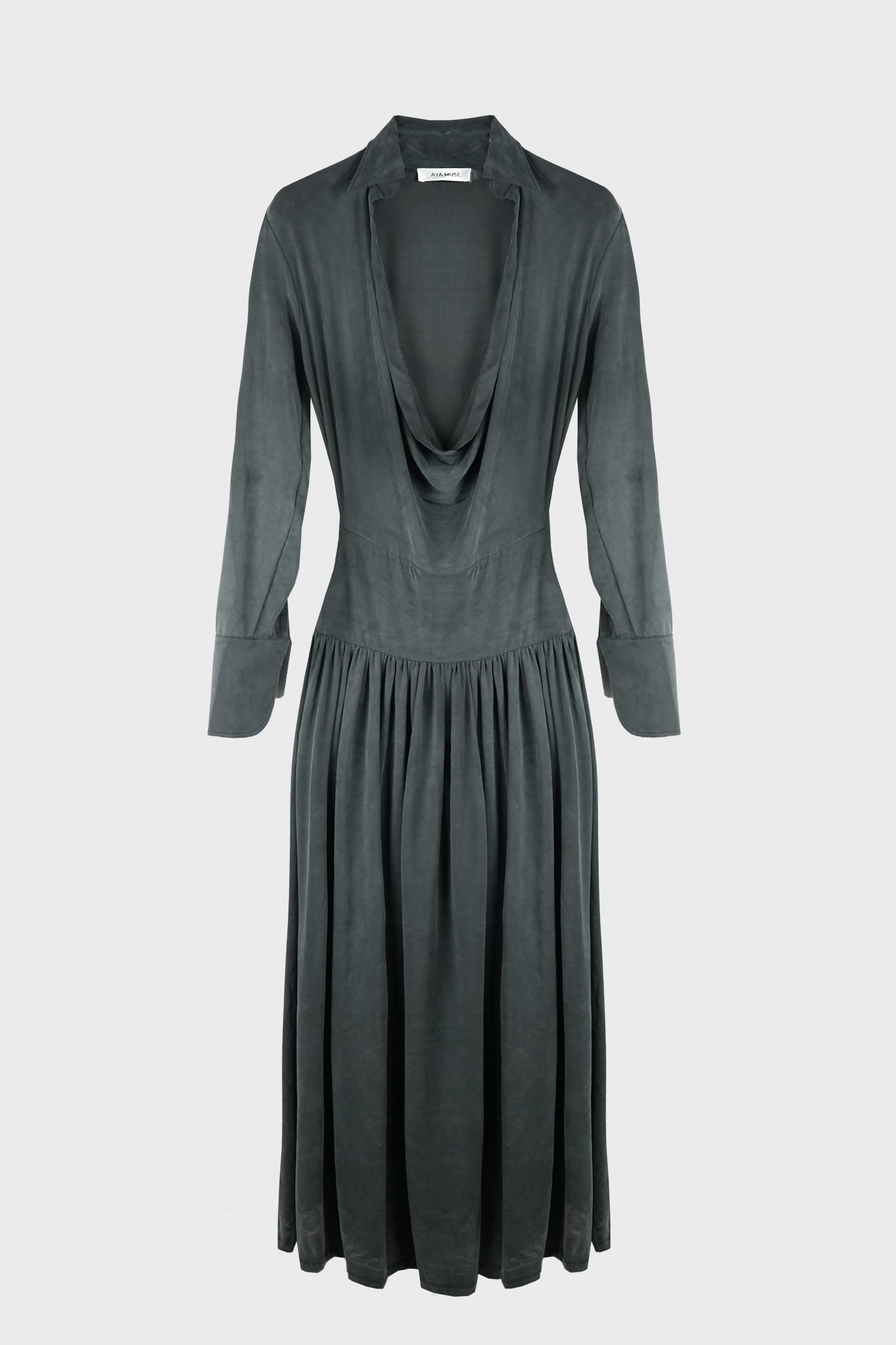MER DRESS WASHED CHARCOAL