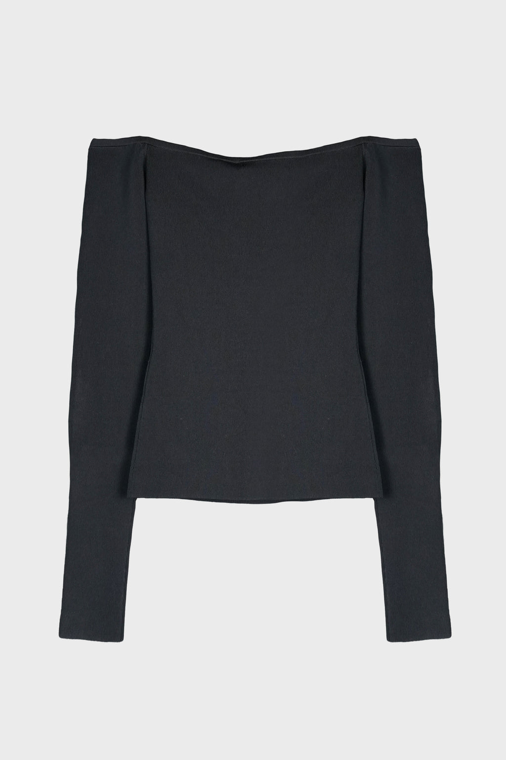 ODESSA ARCED KNITTED L/S TOP BLACK