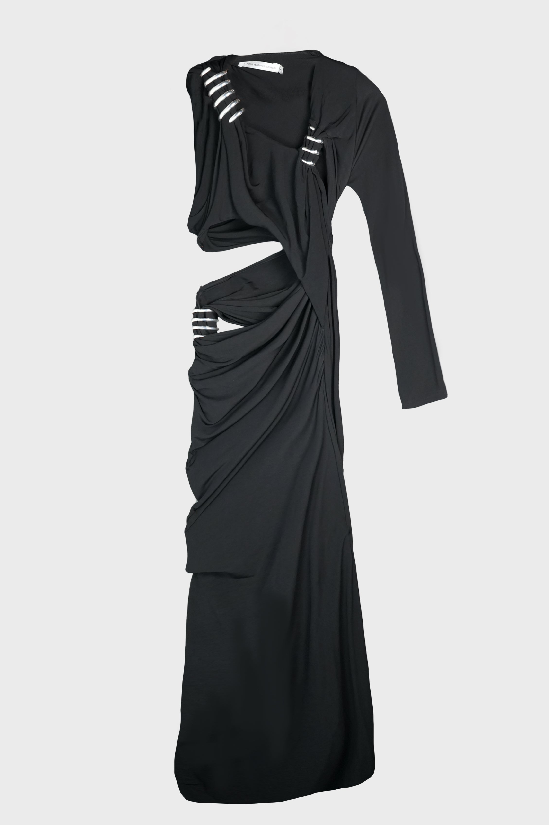 COILED TWISTED TORSO DRESS BLACK