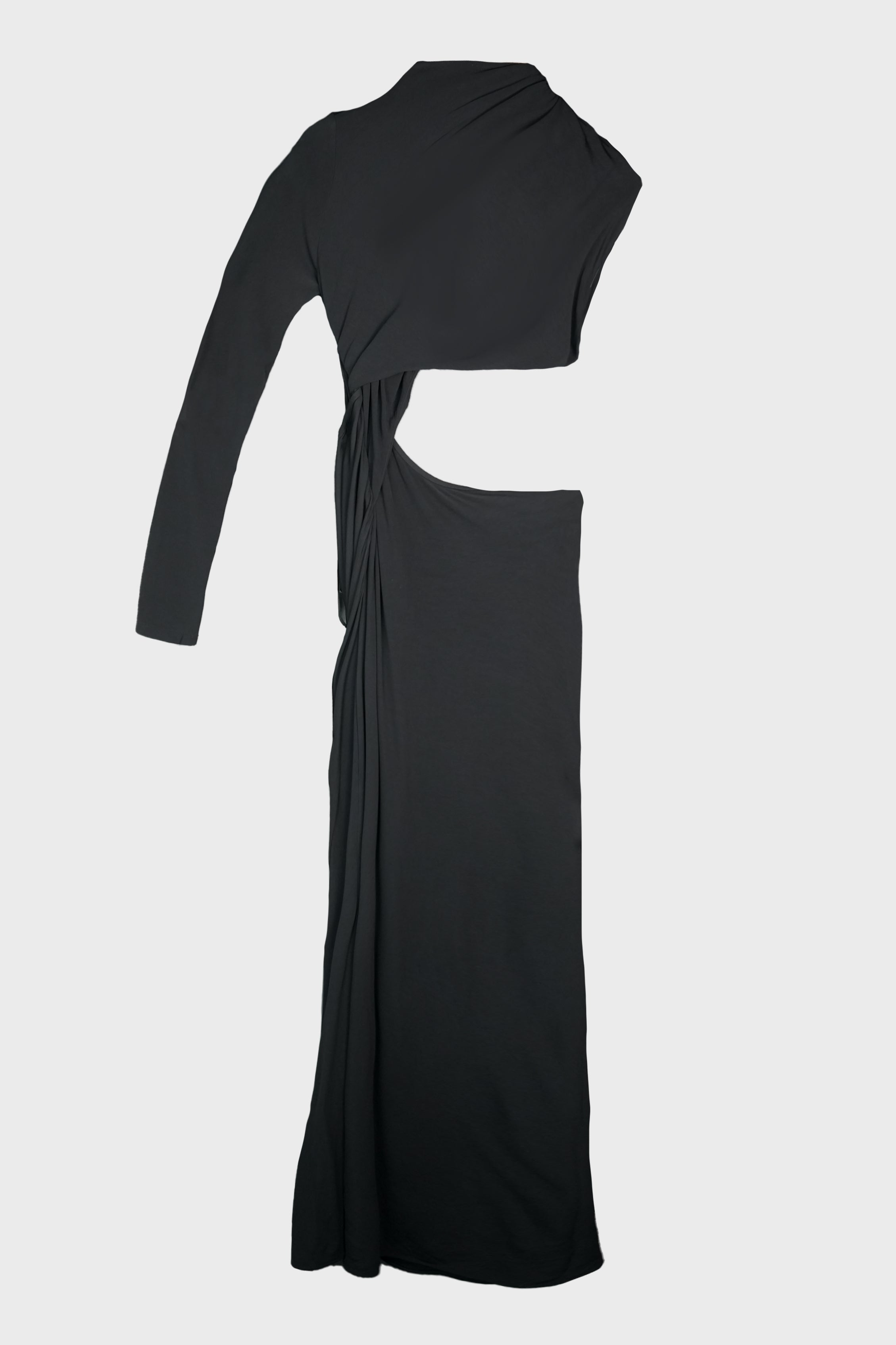 COILED TWISTED TORSO DRESS BLACK