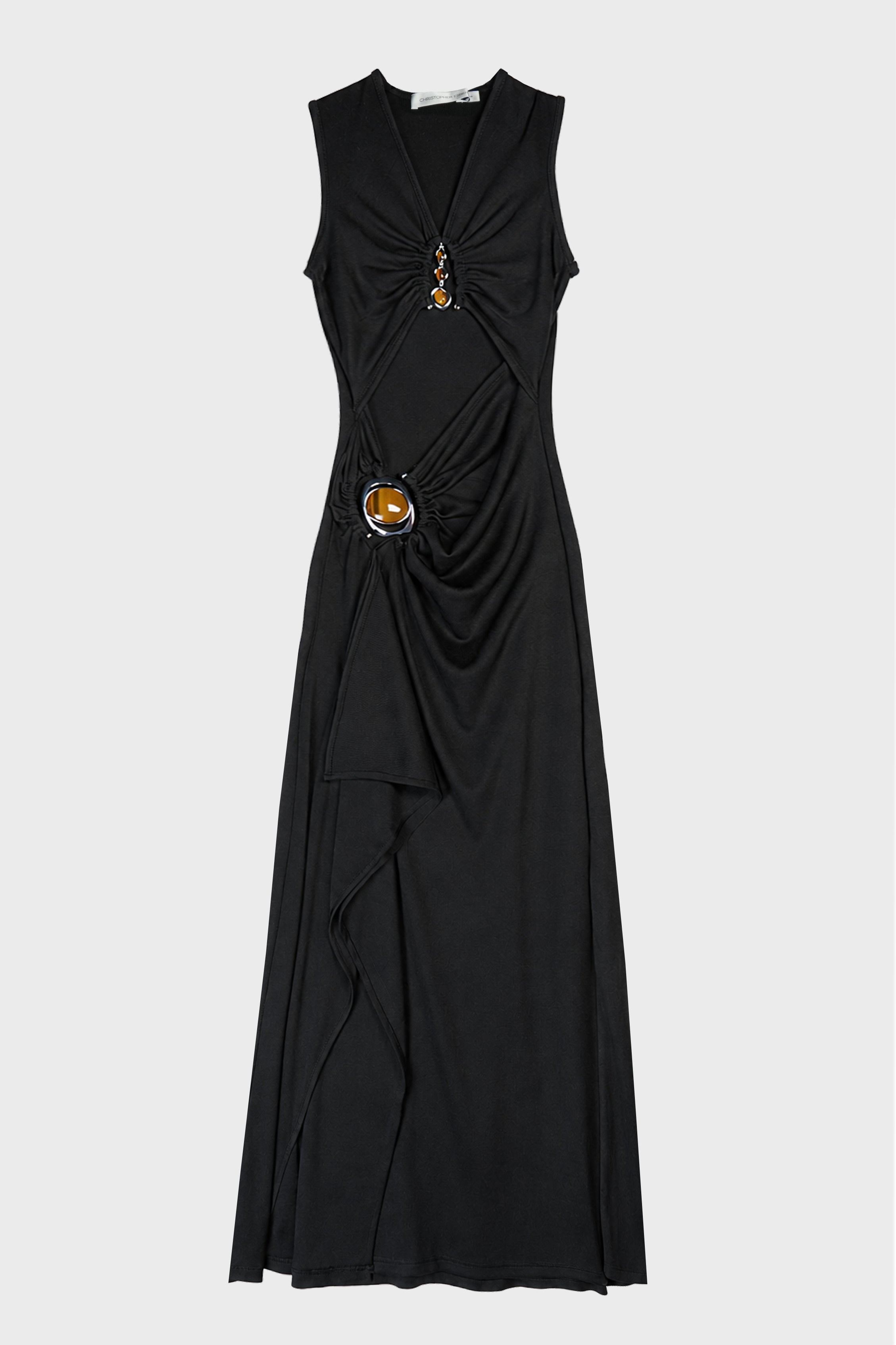 DROPLET CRYSTAL SEPARATION TANK DRESS BLACK
