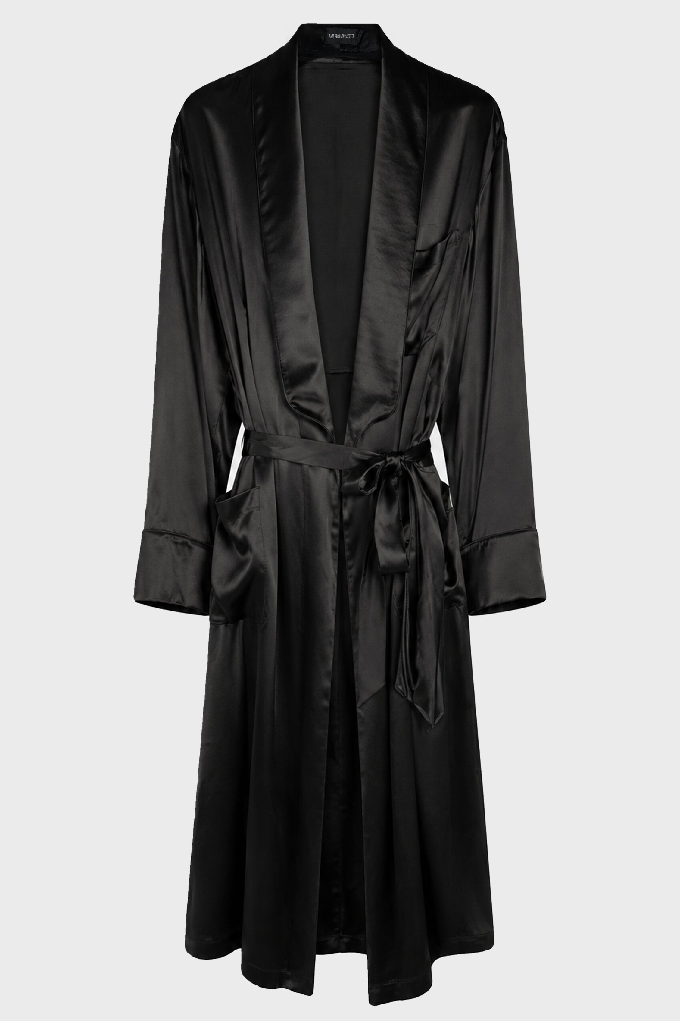 ANN DEMEULEMEESTER - VORM FLUID BELTED LOUNGE COAT WITH 
