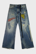 MODEST 5-POCKETS RELAXED FLARED TROUSERS VINTAGE BLUE