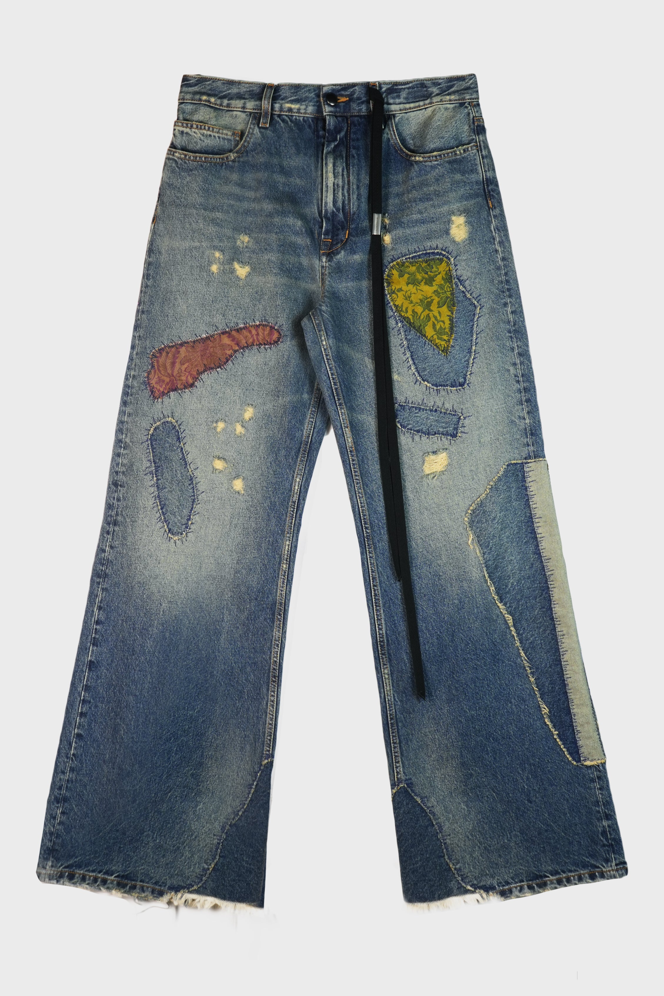 MODEST 5-POCKETS RELAXED FLARED TROUSERS VINTAGE BLUE