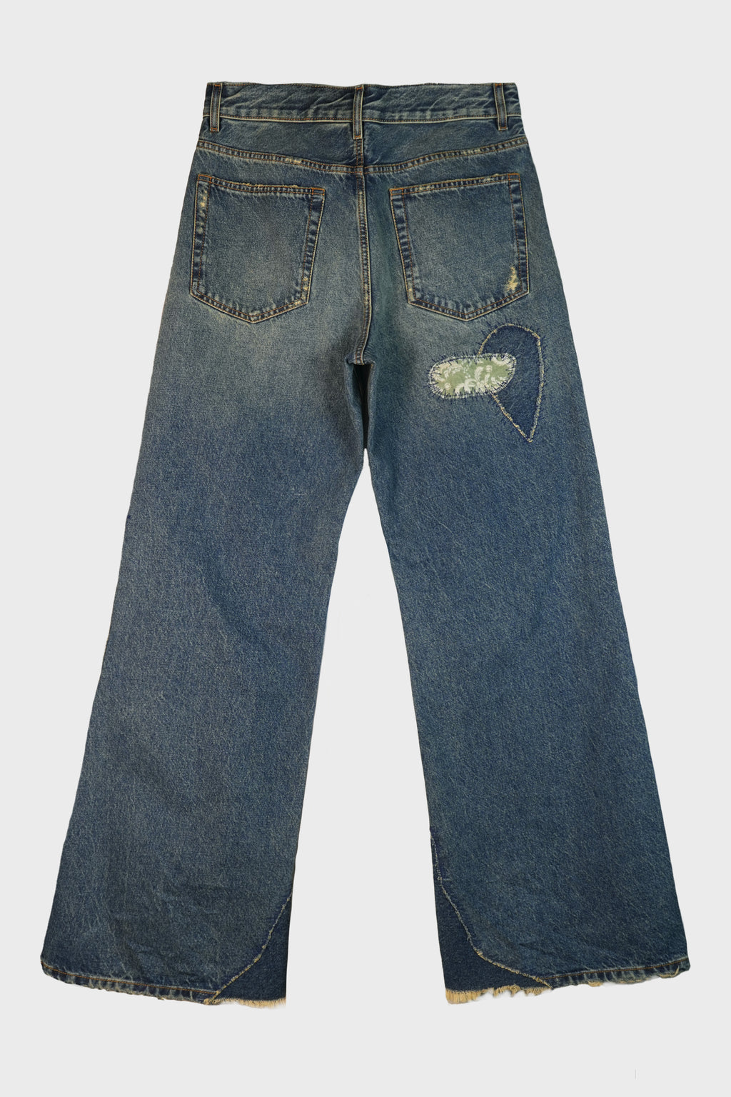 MODEST 5-POCKETS RELAXED FLARED TROUSERS VINTAGE BLUE