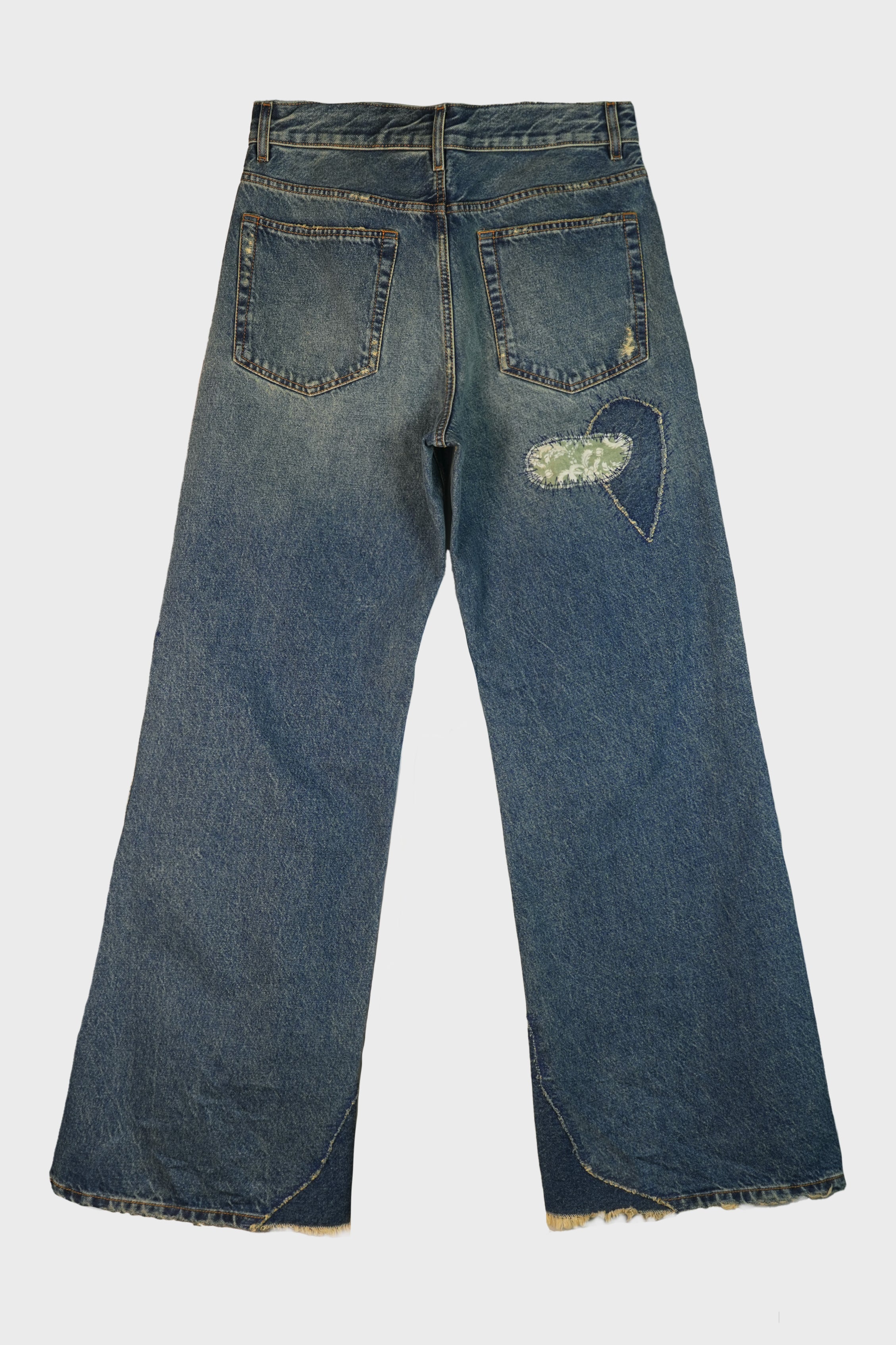 MODEST 5-POCKETS RELAXED FLARED TROUSERS VINTAGE BLUE
