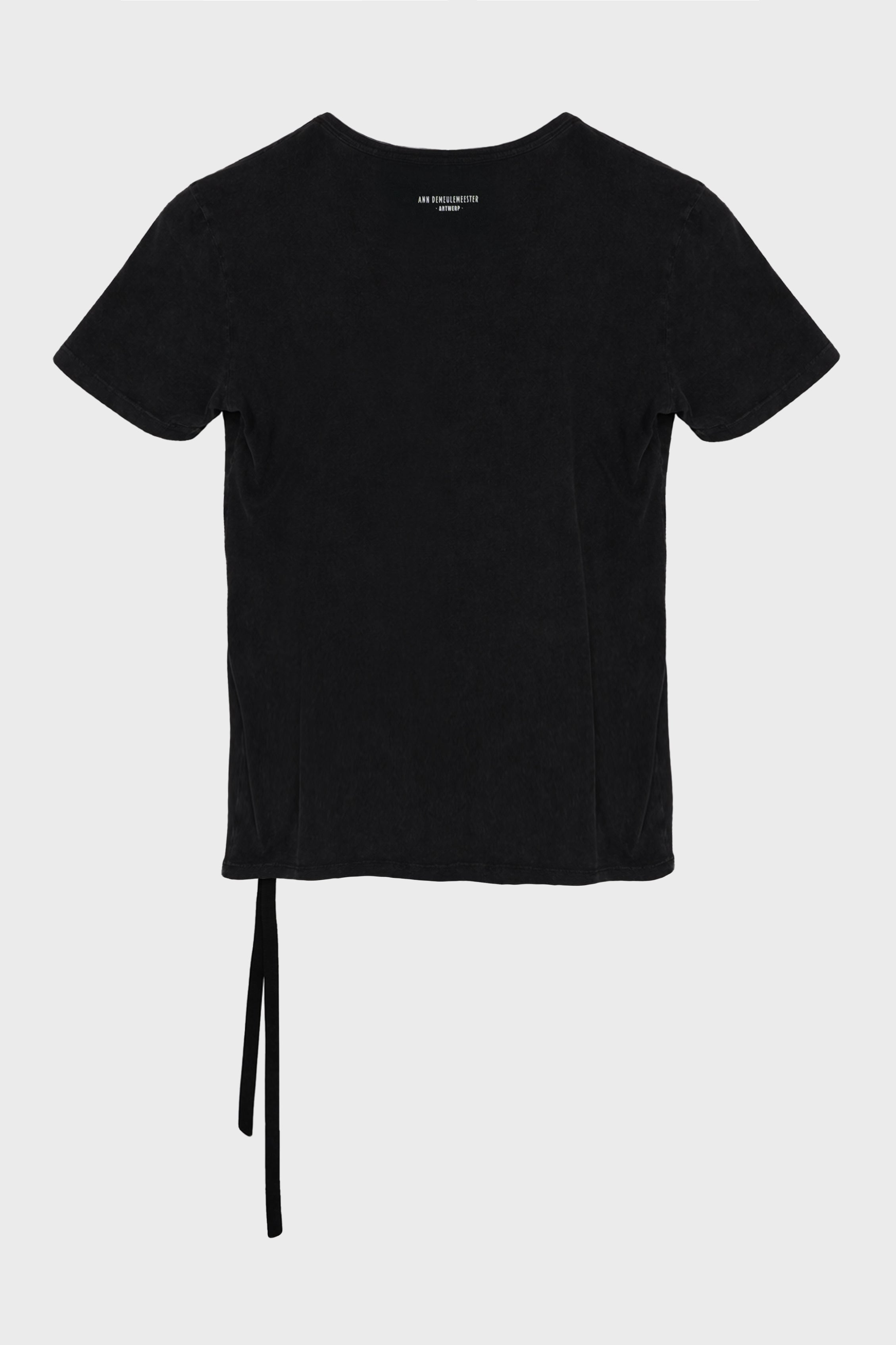 IDAR CROPPED STANDARD FIT T-SHIRT WITH "ELECTRIC KISS" FLOCK PRINT FADED BLACK