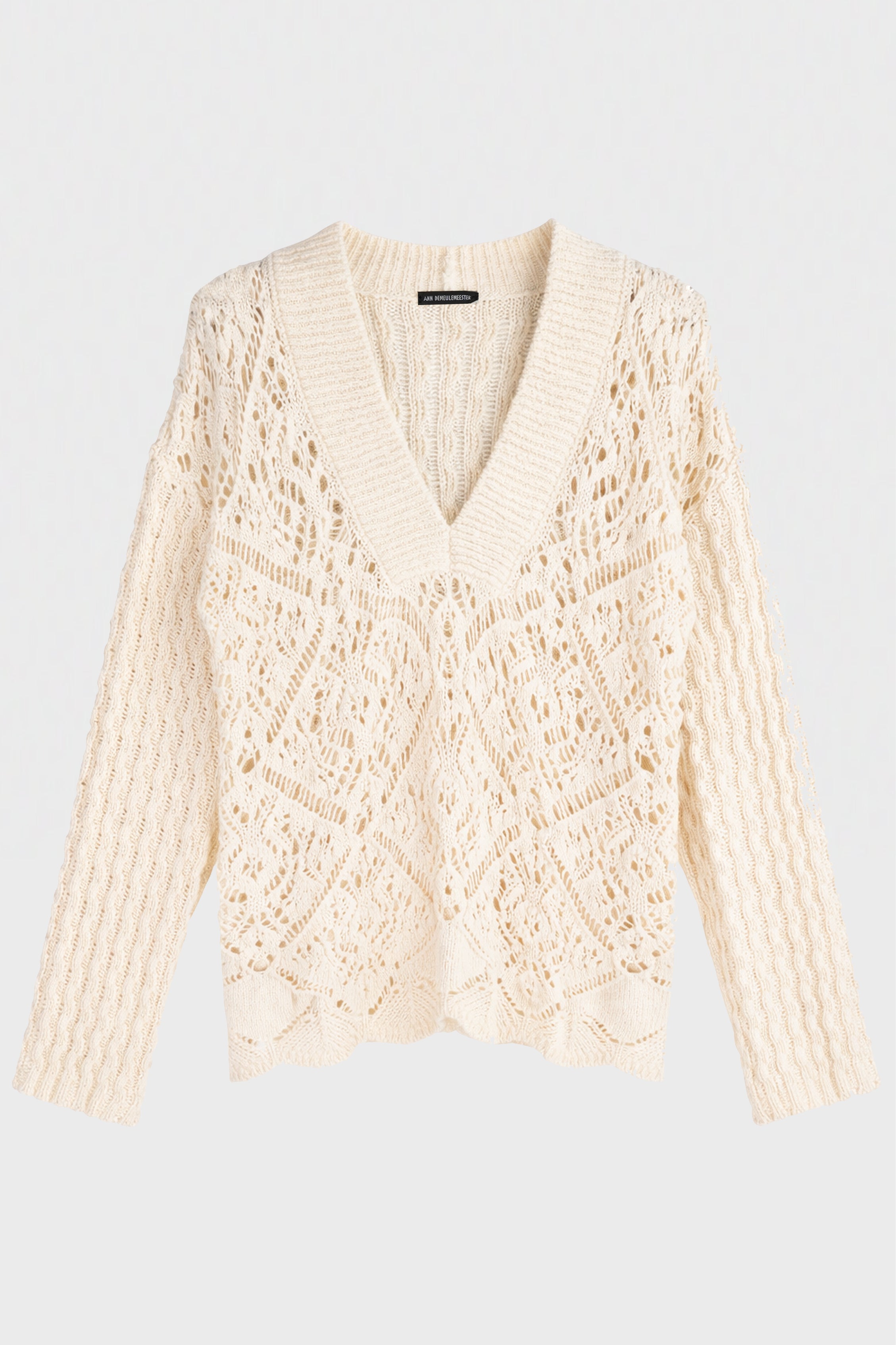 RUNAR DEEP V-NECK COMFORT SWEATER NATURAL WHITE