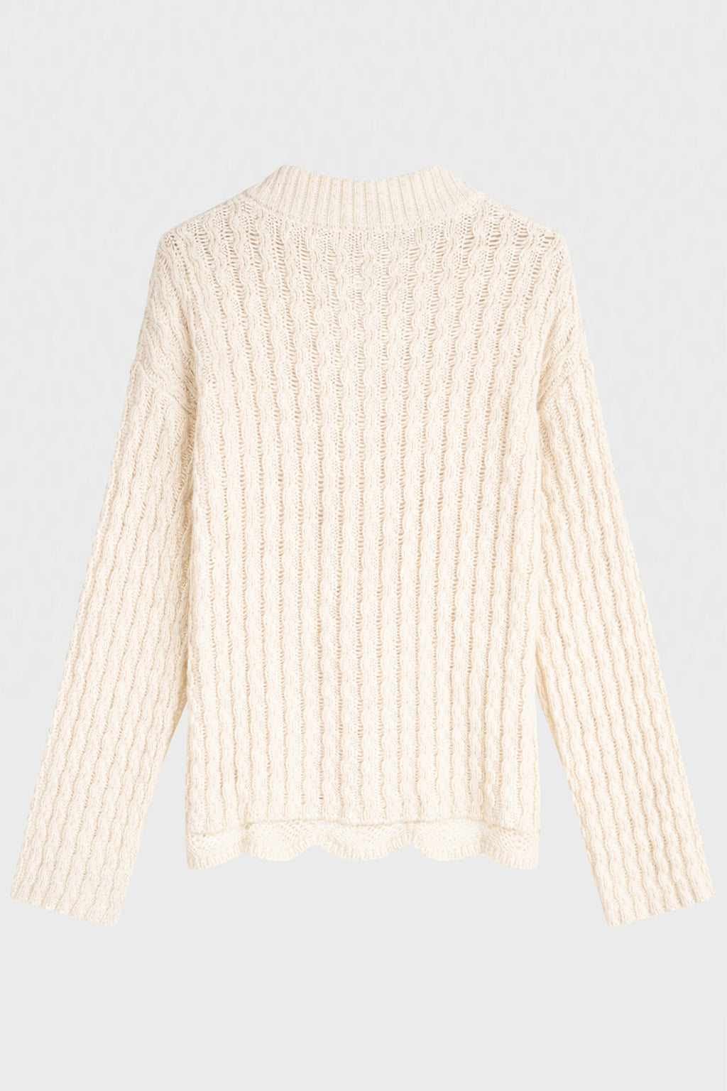 RUNAR DEEP V-NECK COMFORT SWEATER NATURAL WHITE