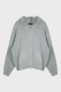 ROSE WITH THORNS OVERSIZED ZIP-UP GREY