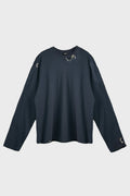 PIERCING DETAIL LONG SLEEVED T-SHIRT NAVY