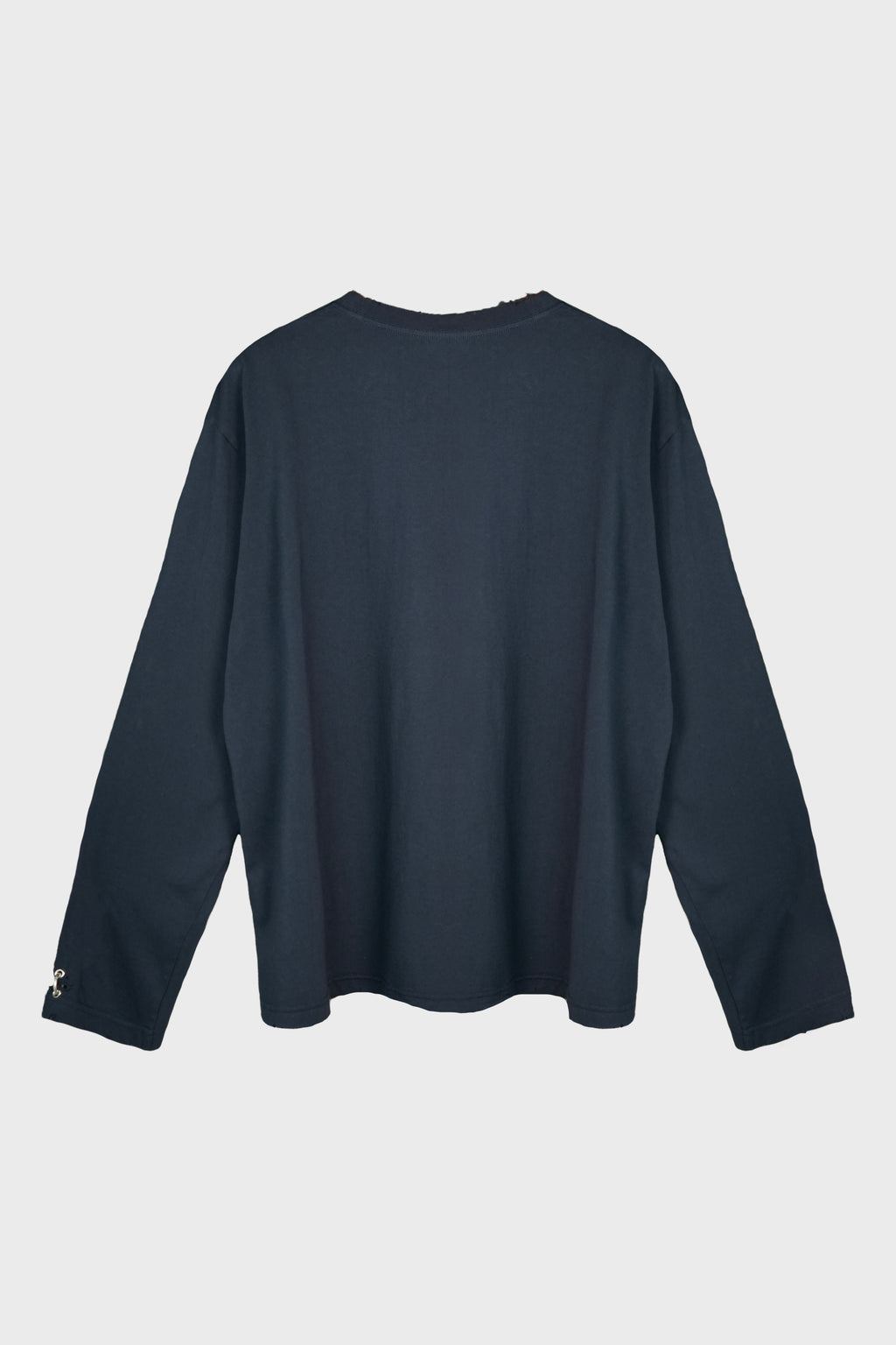 PIERCING DETAIL LONG SLEEVED T-SHIRT NAVY