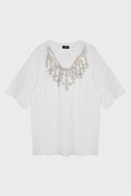 CROSS NECKLACE T-SHIRT WHITE