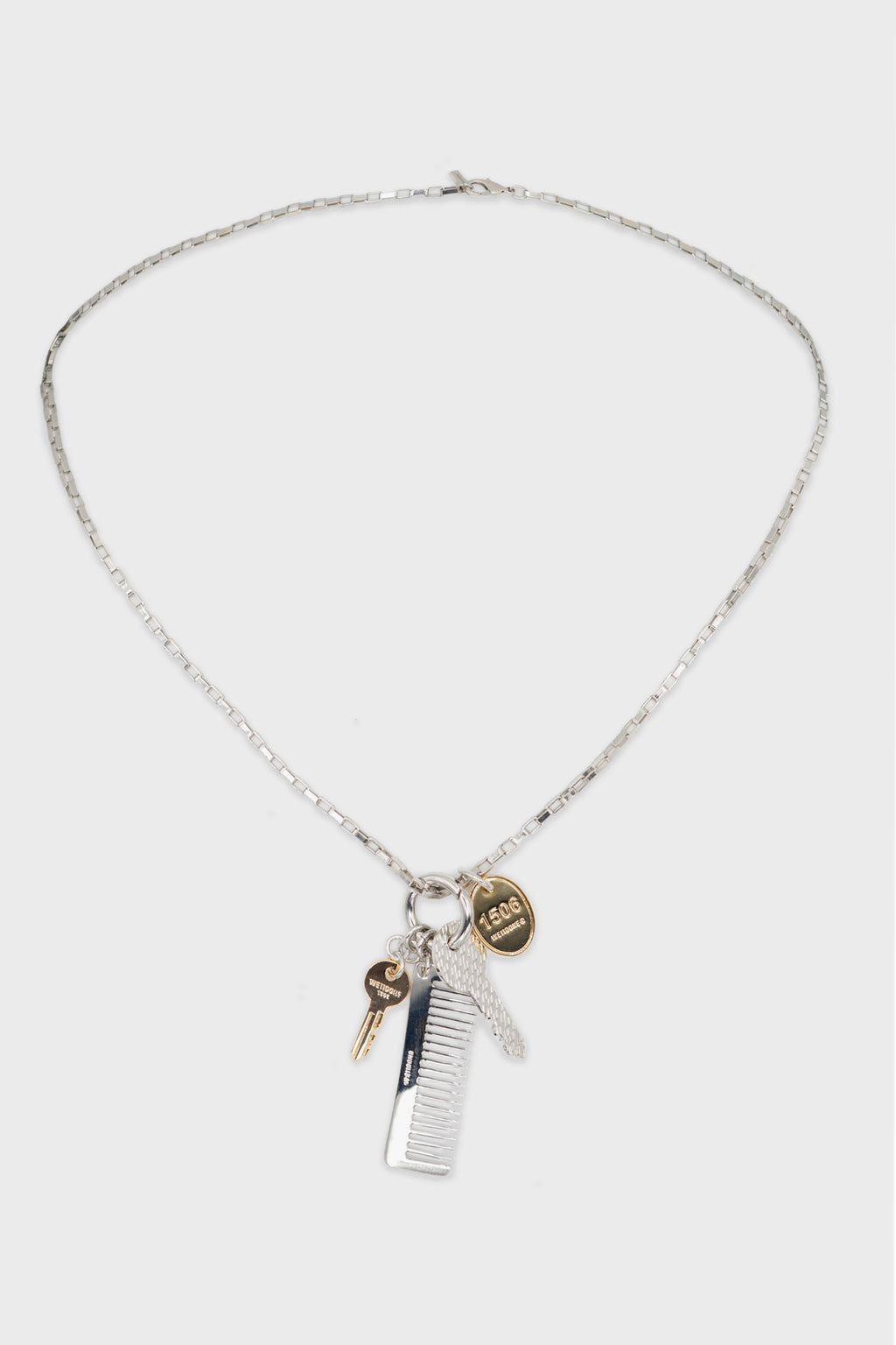 MULTI KEY CHARM NECKLACE SILVER